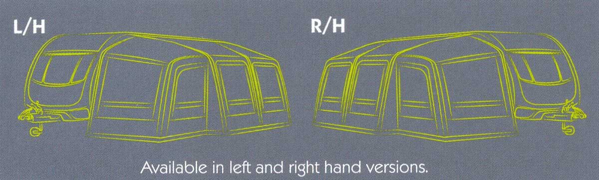 Kampa Rally Air Plus Pro 390 Left Hand & Right Hand Illustration