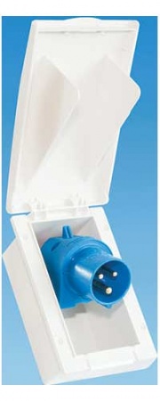 White Rectangle Flush-Fit Mains Inlet